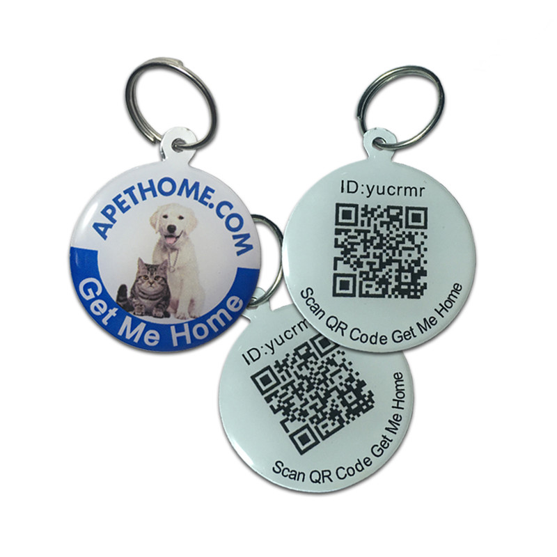Személyre szabott kutya címkék és macska címkék rozsdamentes acél intelligens kisállat azonosító címke QR kód beolvasott GPS hely